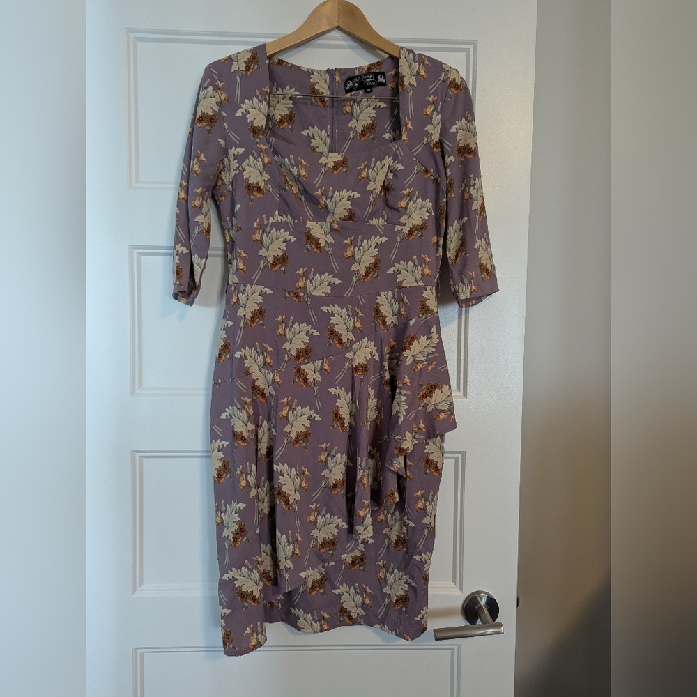 Hell Bunny Purple Fit and Flare Dress